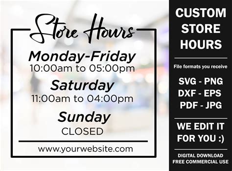 Store address and hours .